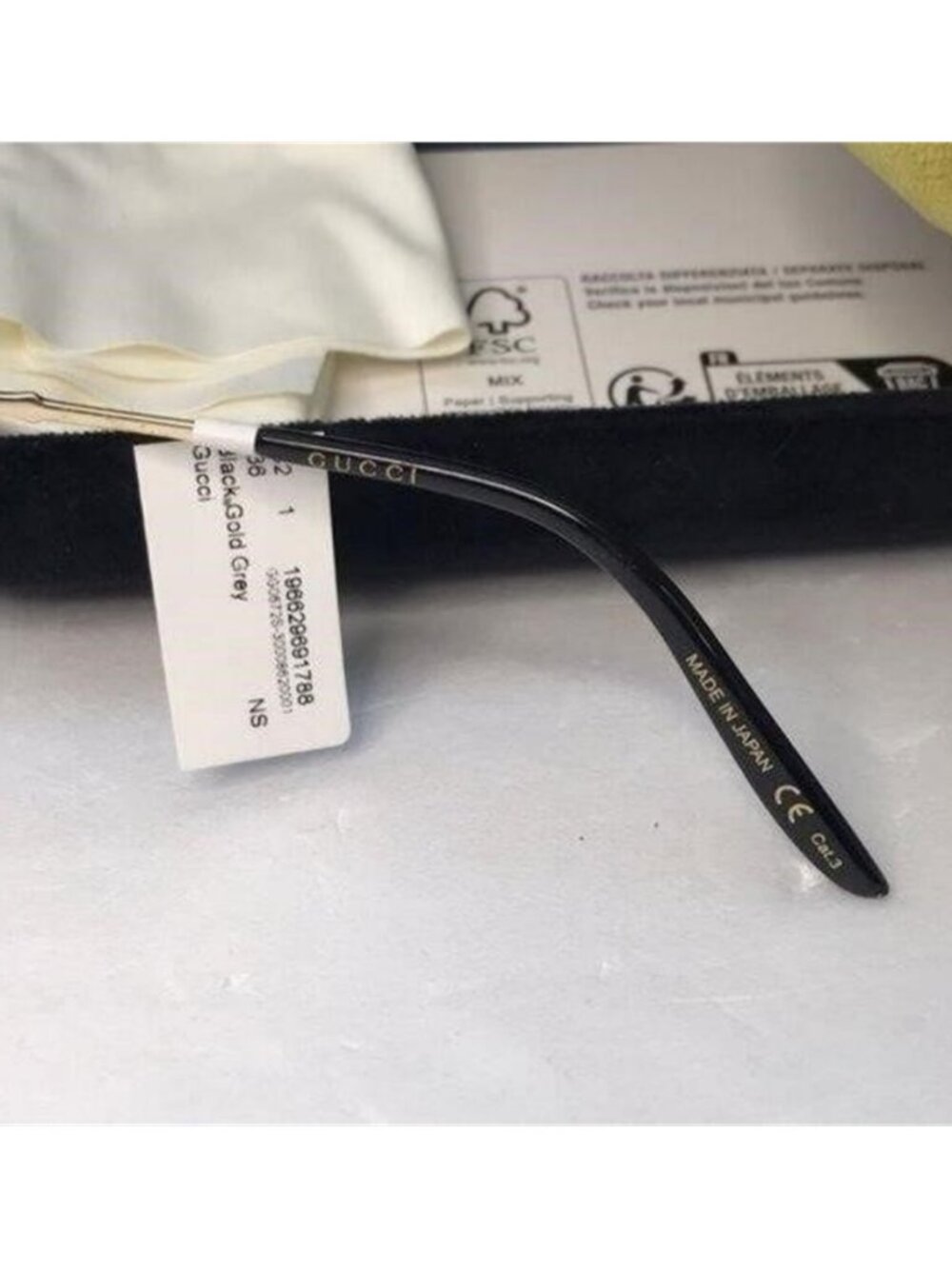 New Original Gucci GG0672S Unisex Aviator Sunglasses, Black/Grey - Picture 3 of 12